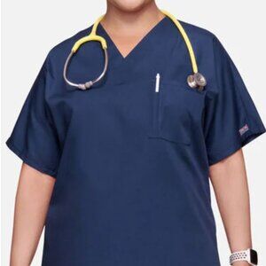 Cherokee V Neck 1 Pocket Scrub Top Navy